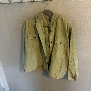 American Eagle Green Shacket with Hood Size XL